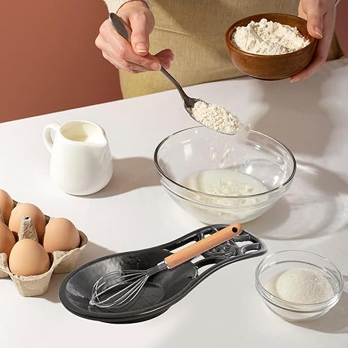 Miniatura 5 de Soporte para cuchara de cocina para estufa, soporte de cuchara de hierro fundido para encimera de cocina, soporte de utensilios de alta resistencia,