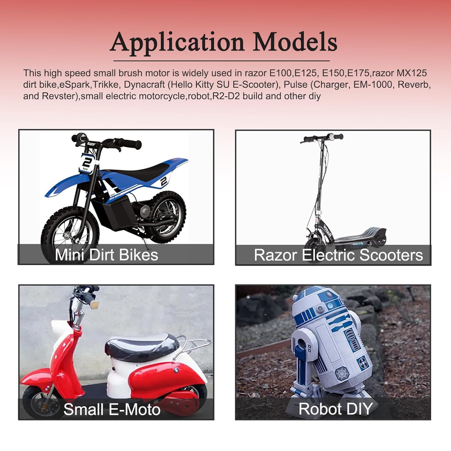 12V 100W Electric Scooter Motor with 7 Tooth 25H Chain Sprocket MY6812 Brushed Electric Motor Small High Speed Brush DC Motor for Razor E100 Scooter MX125 Electric Dirt Bike Replacement Part