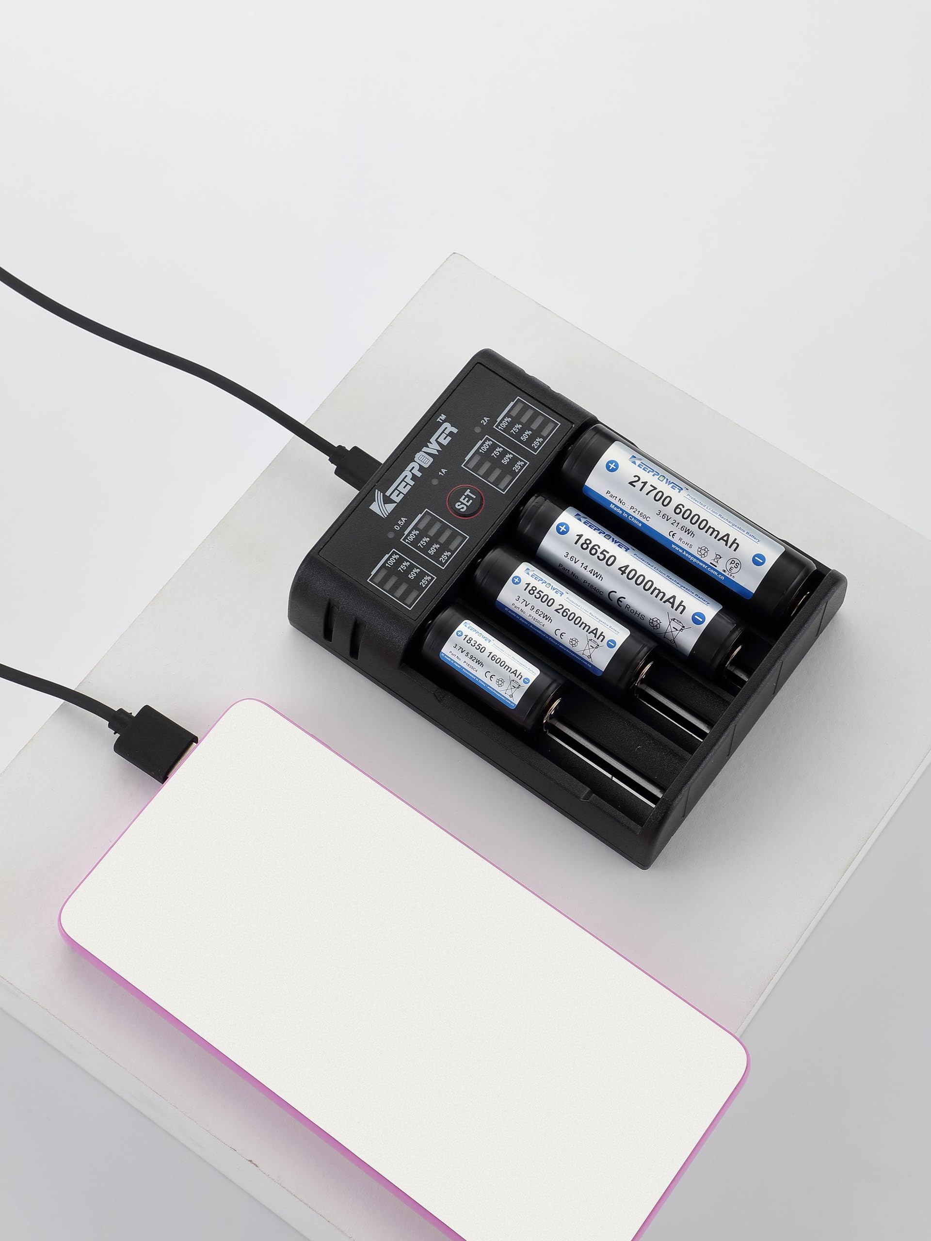 Amazon.co.jp: Keeppower K4 4ベイバッテリー充電器 26700/26650/26500