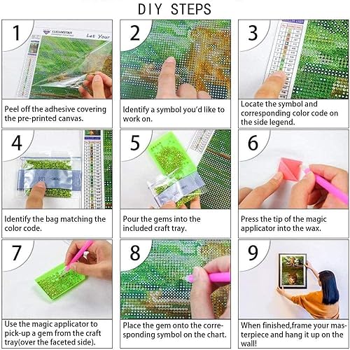 Miniatura 7 de ZEECQING Kits de pintura de diamante 5D para adultos, gótico, kits de arte de diamantes para principiantes, pintura de taladro completo por números