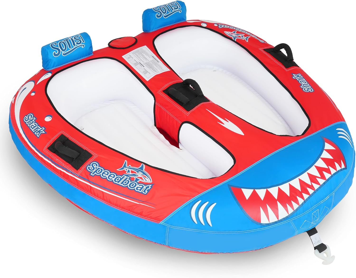 Towable Tube for Boating, 1–2 Person Inflatable Towable Tube with Quick Connect, Heavy Duty 840D Nylon Water Tube for Lake & Water Sports