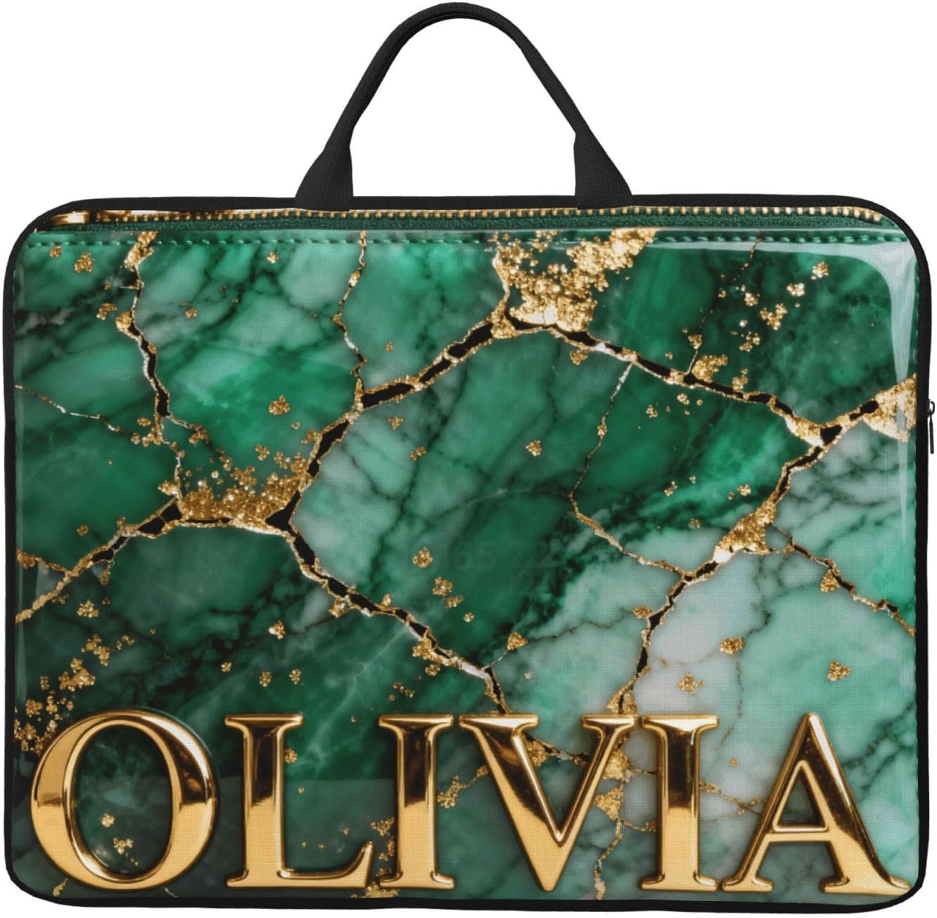 Personalized Name 14" Laptop Sleeve, Newspaper Collage Monkey Pop Art, Shockproof Neoprene Gift for Students & Teens