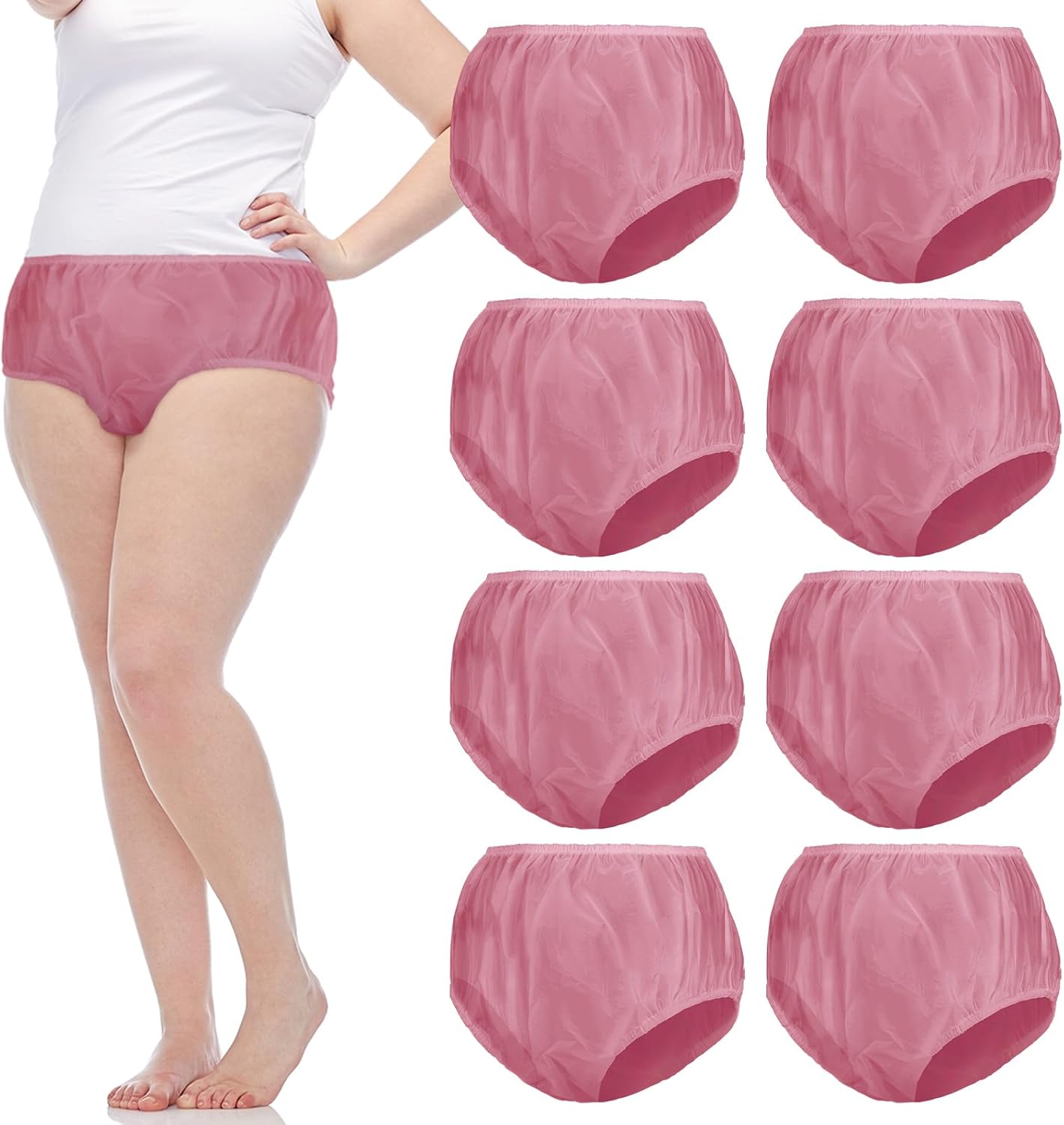 9 Pcs Waterproof Incontinence Underpants Plastic Pull on Cover Pants Leak Proof