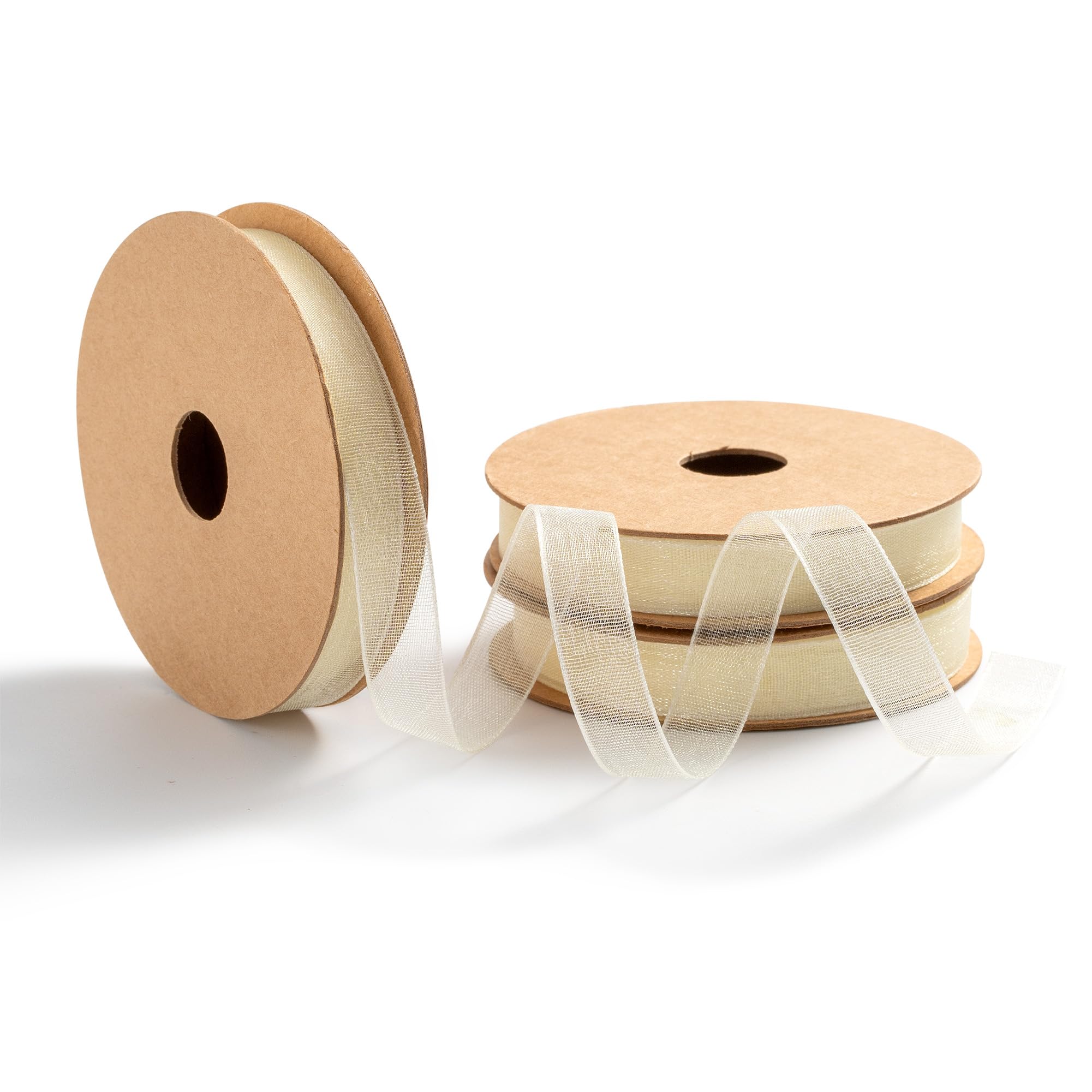 MORSUNBELA Organzaband Schleifenband Geschenkband Breit Dekoband Gelb | Breites Organzaband als Schleifenband,Geschenkband Dekoband Seidenband Optik für Hochzeit,Geburtstag und Verpackung
