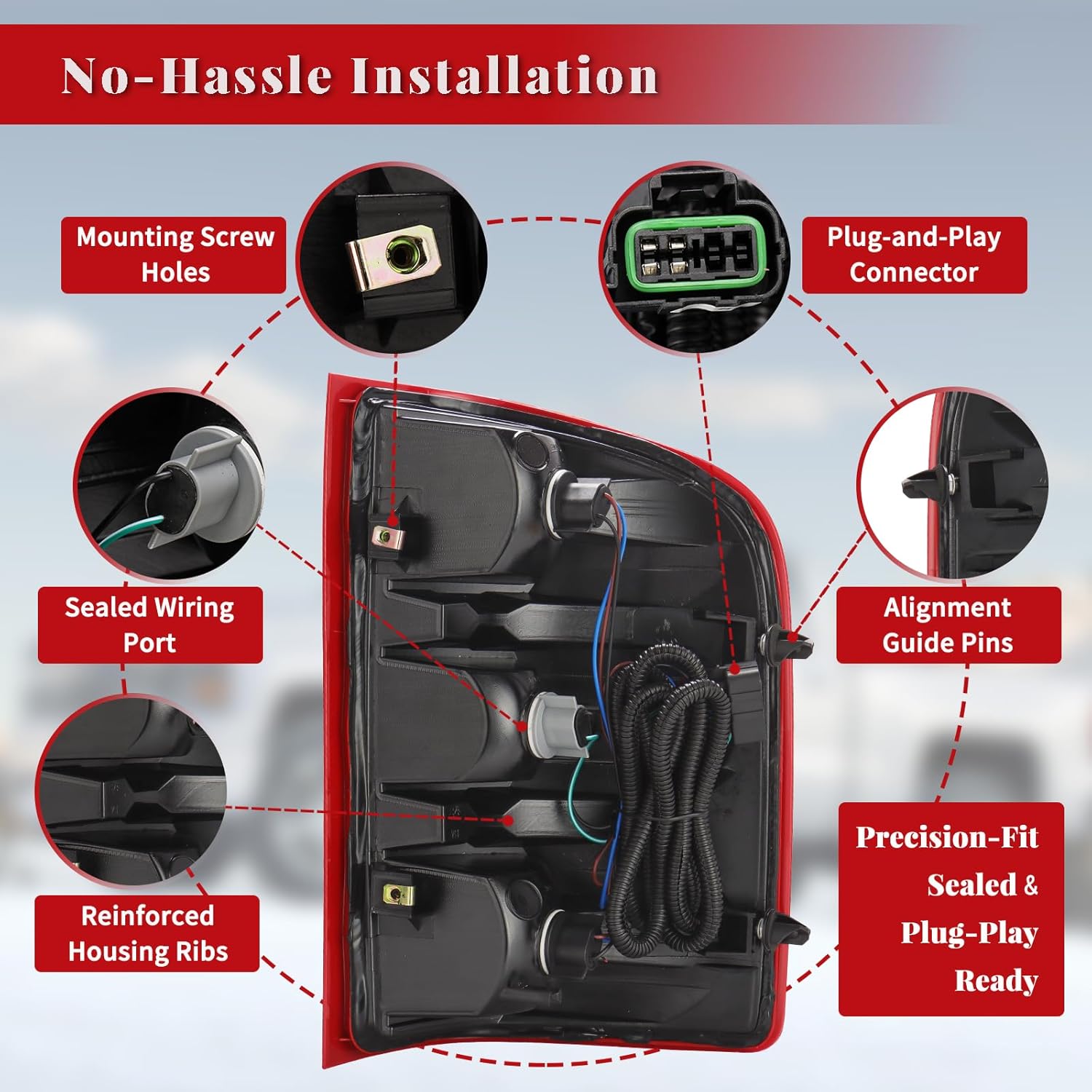 Tail Light Assembly Compatible with Chevy Silverado 1500/2500HD/3500HD 2007-2013 & GMC Sierra 3500HD 2007-2014 – OEM Fit Replacement Pickup Truck Rear Brake Lamps, Driver Side