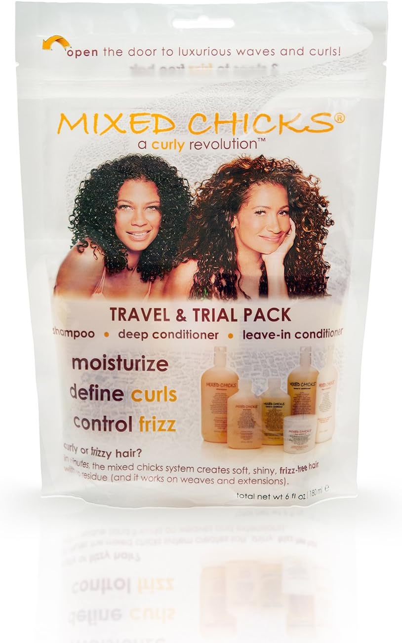 Mixed Chicks Travel & Trial Pack - Shampoo, Deep Conditioner, Leave-in Conditioner, 2 fl. oz. each