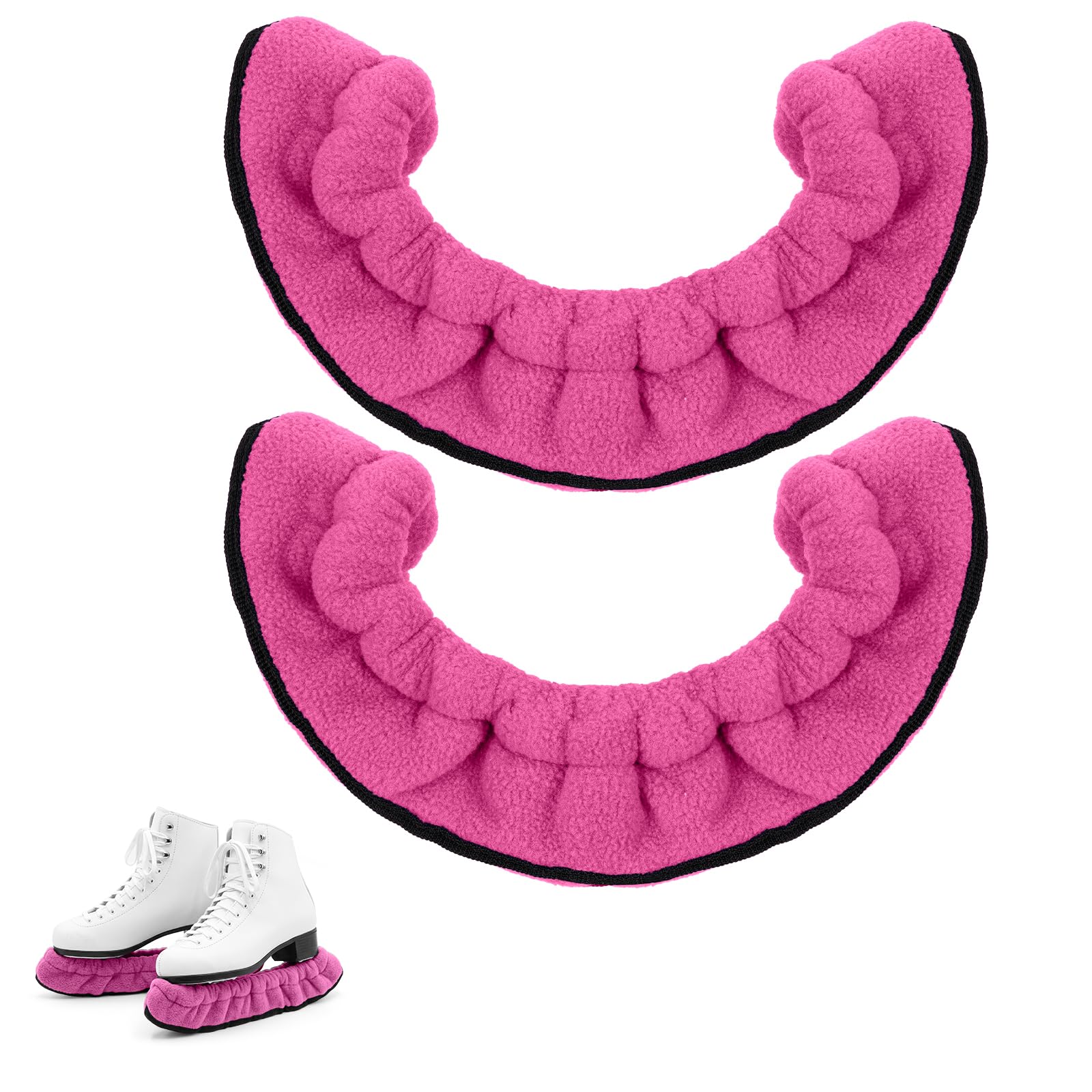 AOOSA Ice Skate Guards, Elastic Skates Blade Covers, M-Rose red