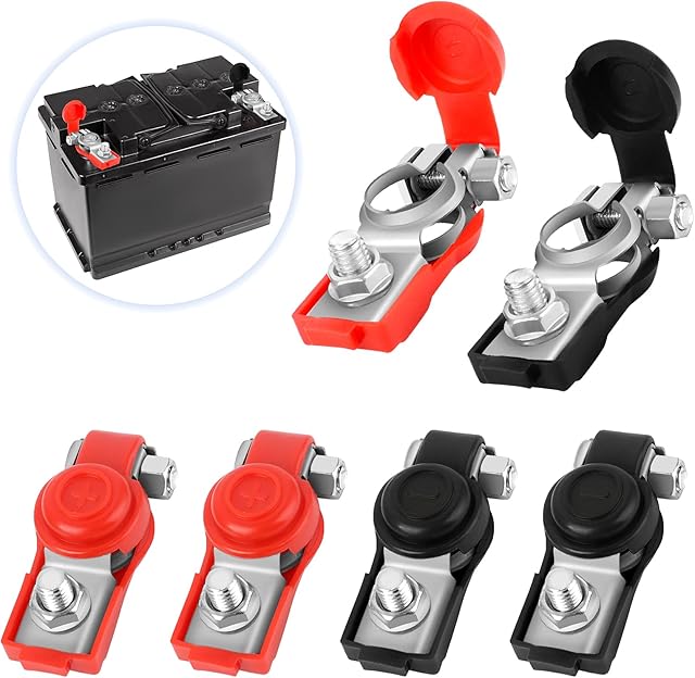 Battery Terminals Battery Quick Release Connectors Negative and Positive Copper Car Battery Terminals Connectors 12V/24V/48V Car Battery Terminal Connectors for Boat Truck Van Car