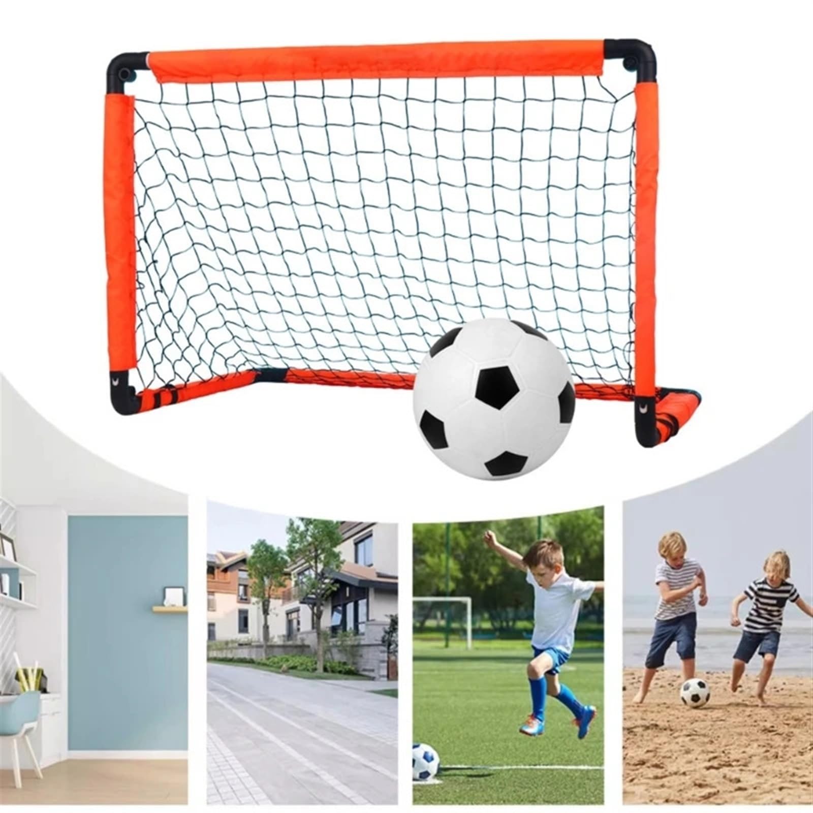 Porta da calcio pieghevole Porte da calcio pieghevoli portatili for bambini Rete leggera for palloni for che si allenano e giocano in famiglia