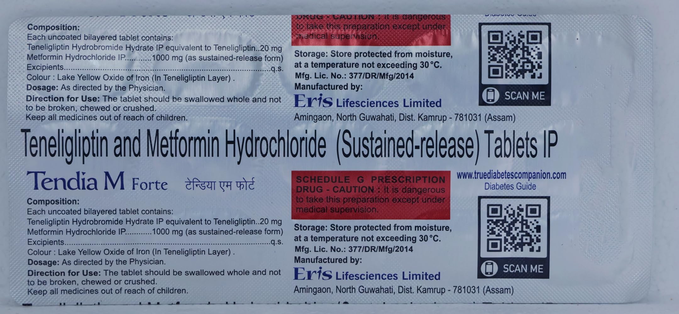 Tendia M Forte - Strip of 15 Tablets