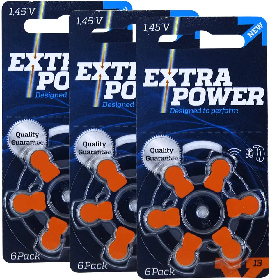 Pilha Auditiva 13 Extra Power Bateria Pr48 kit 18 unidades