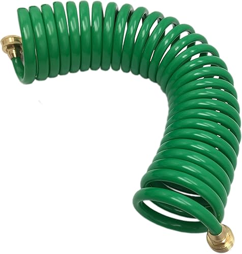 Manguera de retroceso, manguera de jardín, manguera de agua rizada de EVA con conectores de latón, manguera de riego, manguera de resorte de
