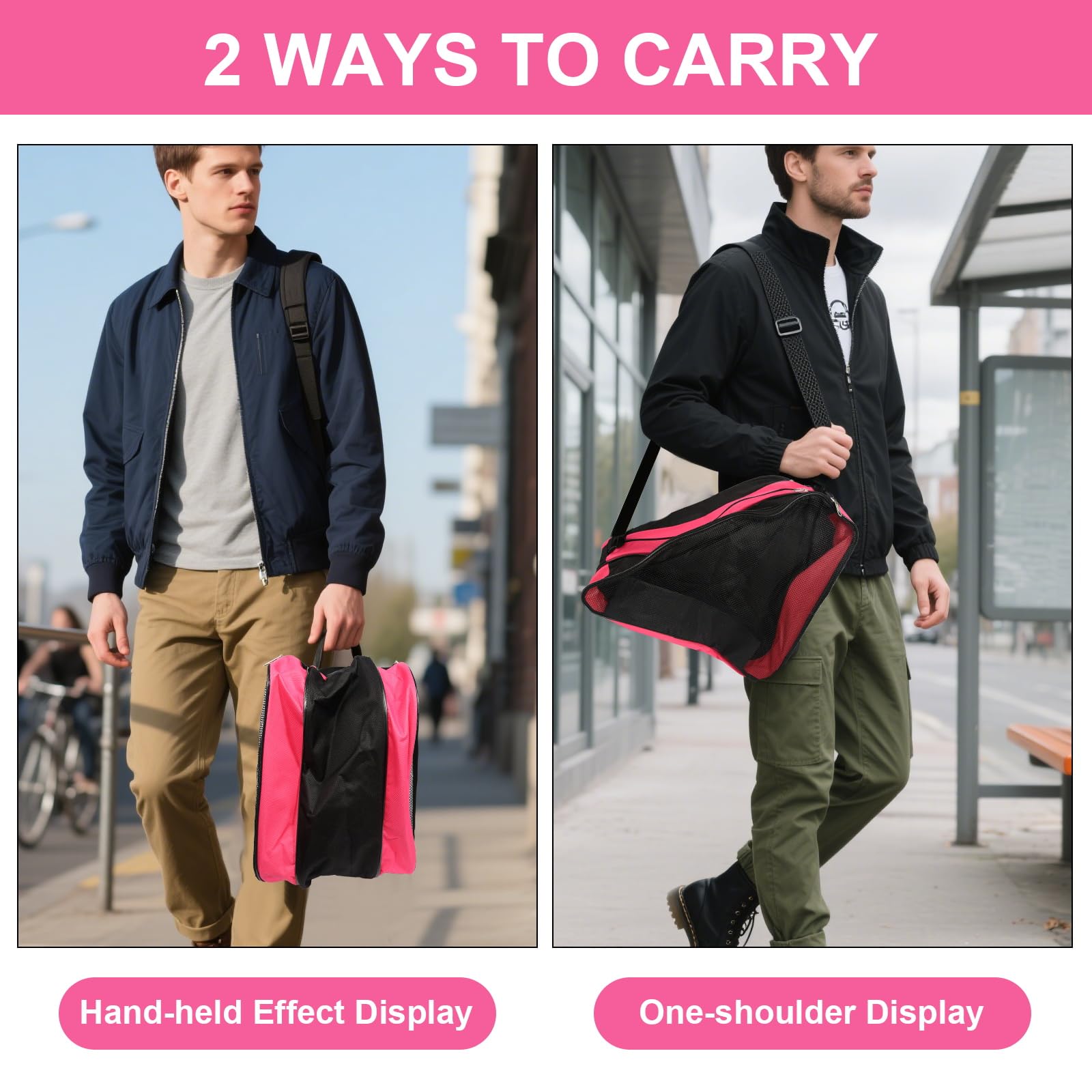 Bolsa para patines de hielo para niños con correa ajustable, mochila para botas de esquí