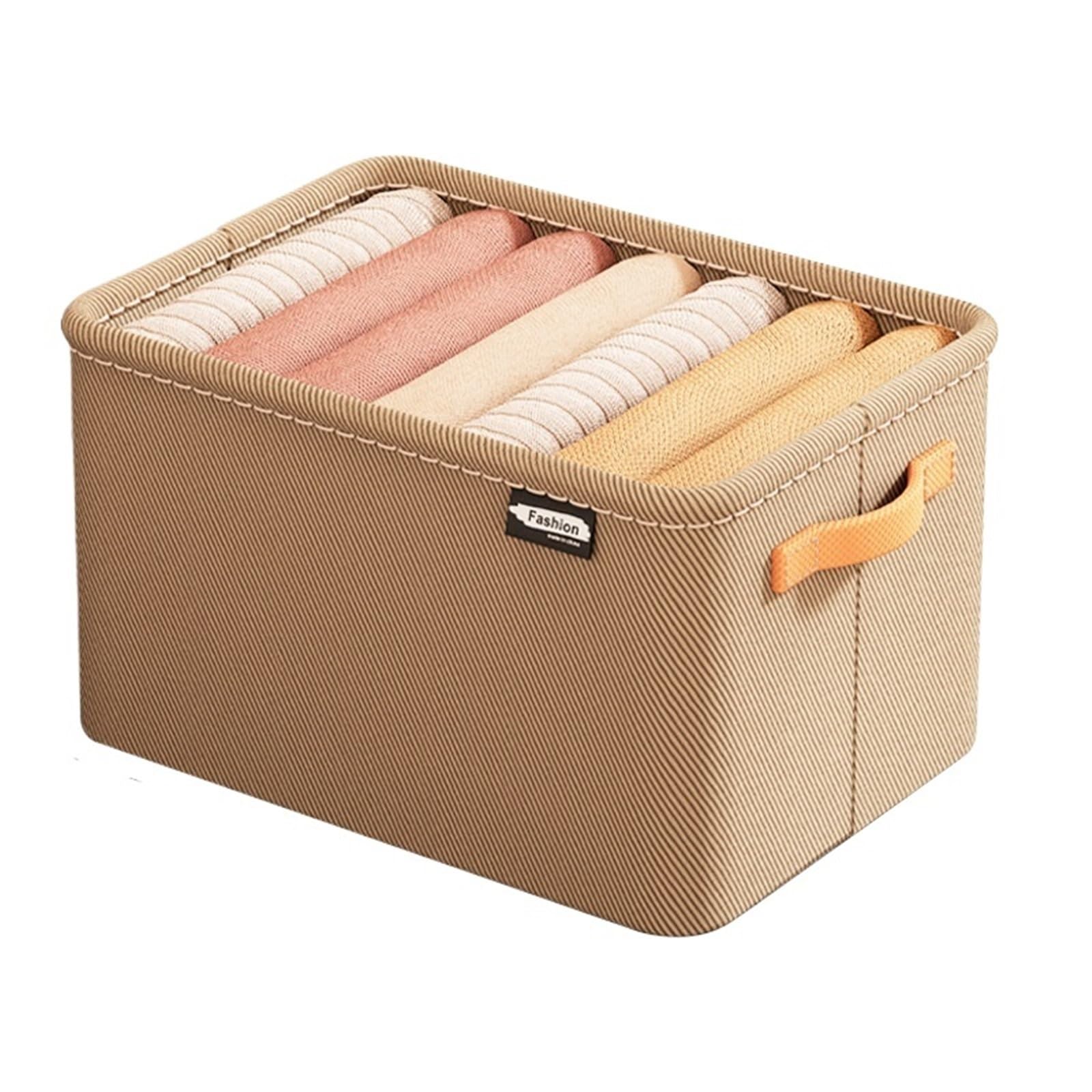 EWUHYFP Storage Boxes Foldable Storage Boxes For Underwear Collapsible Drawer Organizers For Wardrobe Closet Clothing(Khaki-Large42x28x25,1 PCS)