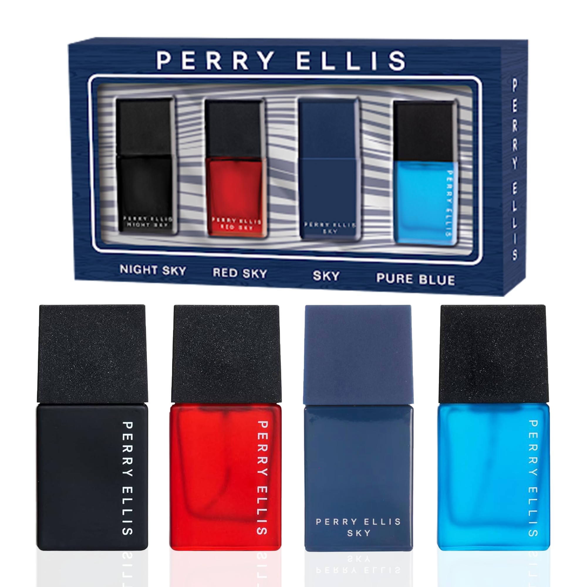 Perry Ellis Men's 4-Piece Mini Set, Cologne Sampler, .25 Fl Oz (Pack of 4)