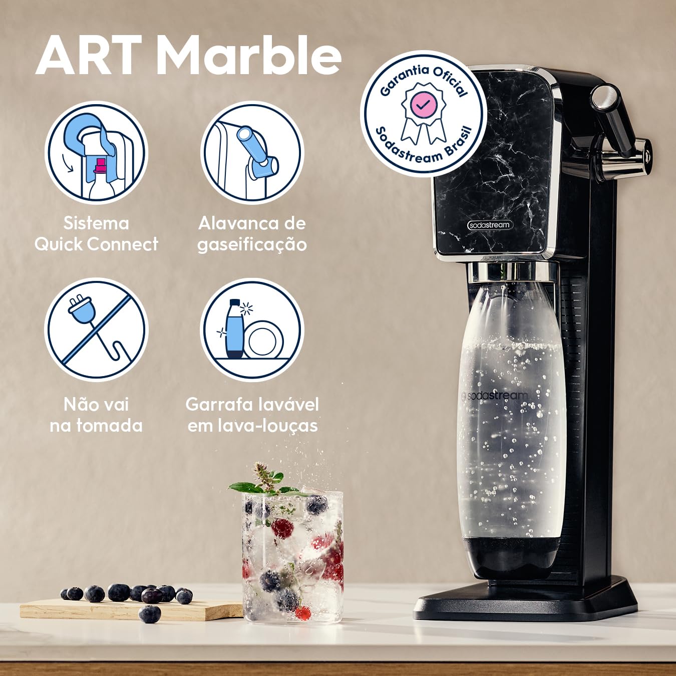 Machine À Gazéifier L'eau 1 Cylindre + 1 Bouteille - ARTMARBRE