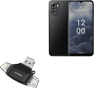 BoxWave Smart Gadget Compatible with Nokia G60 - AllReader SD Card Reader, microSD Card Reader SD Compact USB - Jet Black