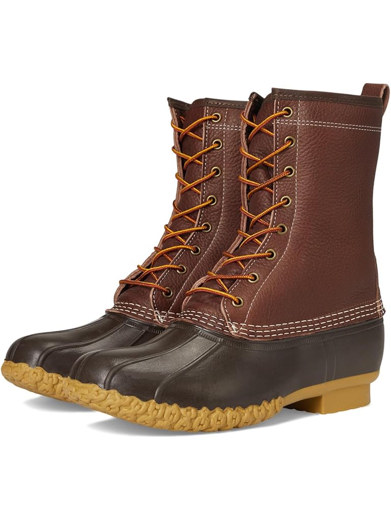 Brown L.L.Bean 10" Bean Boot Shearling Lined Insulated Tumbled Leather