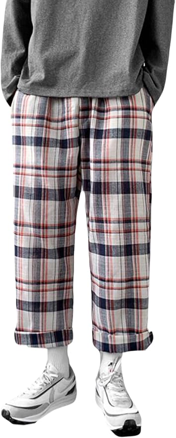 32511　キスマーク　メンズ　パンツ　青Ｘ白　ギンガムチェック　Ｗ79 32511キスマークメンズパンツ青X白ギンガムチェックW79