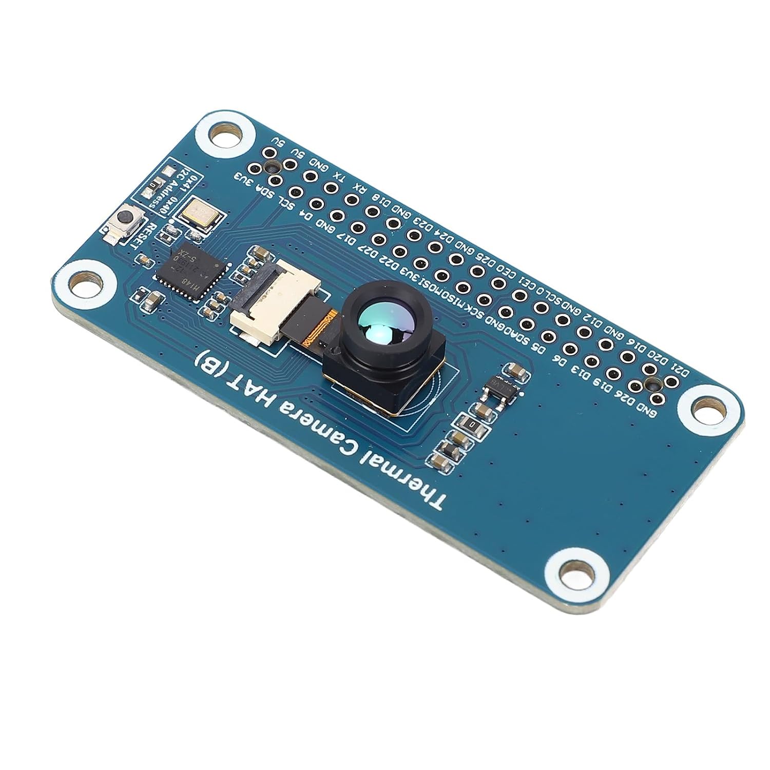 Dpofirs Thermal Camera HAT for 5 4B 3B Pico, 80x62 Pixels, 45° FOV, 40-Pin GPIO, Shutterless Thermal Imaging Module