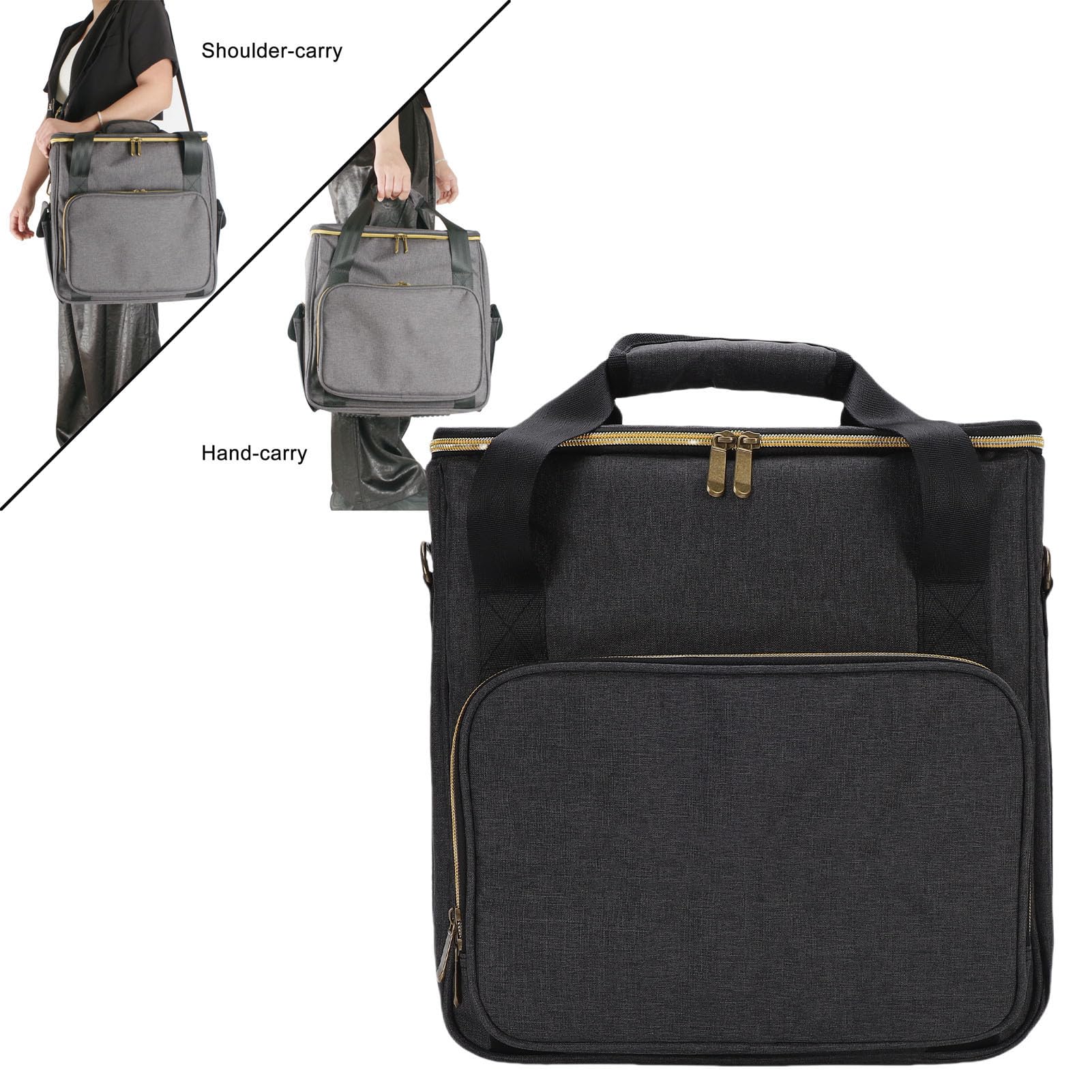 Luocute Sac de Transport pour Disques, Rangement Portable en Vinyle avec Protection Inférieure Rembourrée et Séparateurs Amovibles, pour Disques 7, 10 et 12 Pouces, Collection de