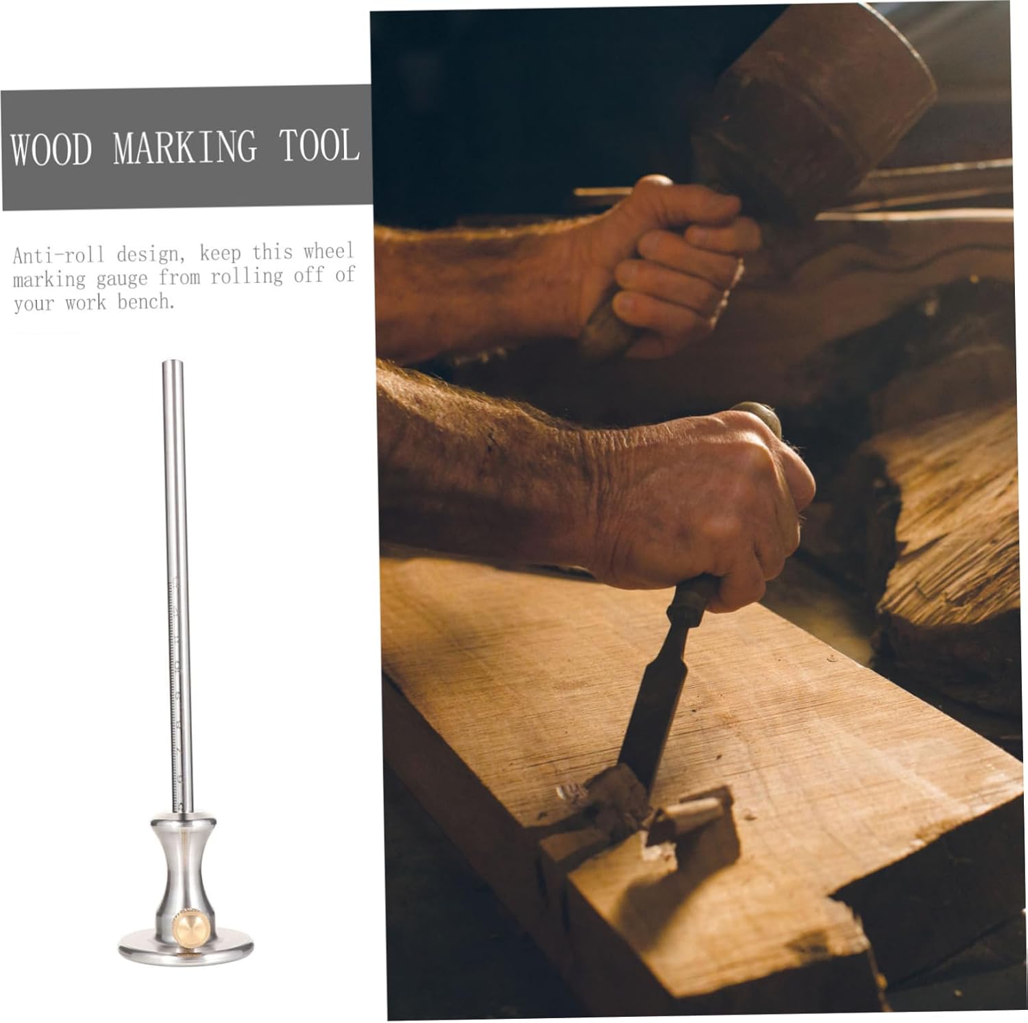 Woodworking Wheel Marking Gauge Tool Stainless Steel Dovetail Marking Device for Precise Measurement Transfers and Easy to Adjust for Woodworking Projects