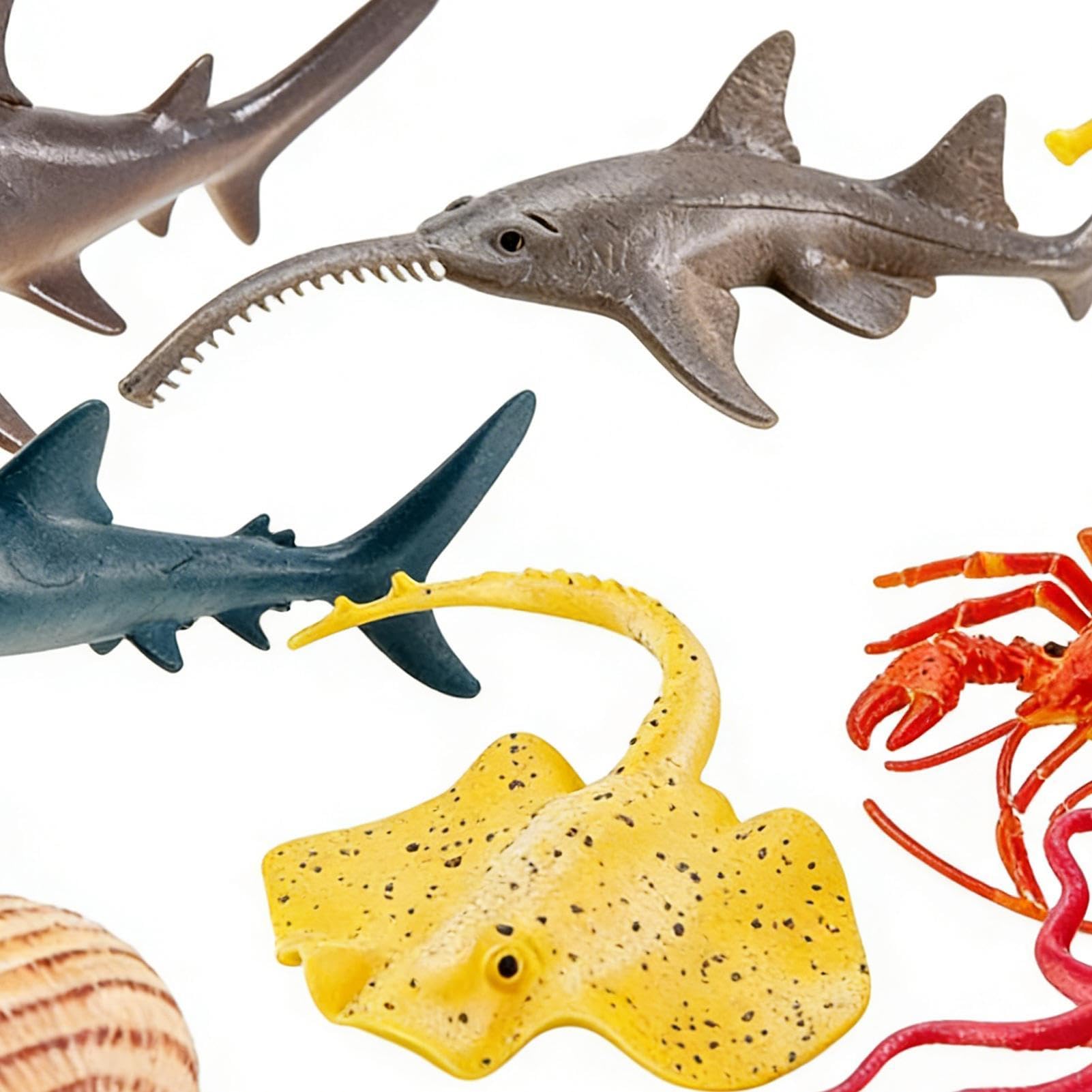 Generico Set di Animali Marini | Set Interattivo con Figure Realistiche,21 Creature Marine - per Bambini e Bambine, Piscina, Spiaggia, Acquario, Scrivania, Comodino