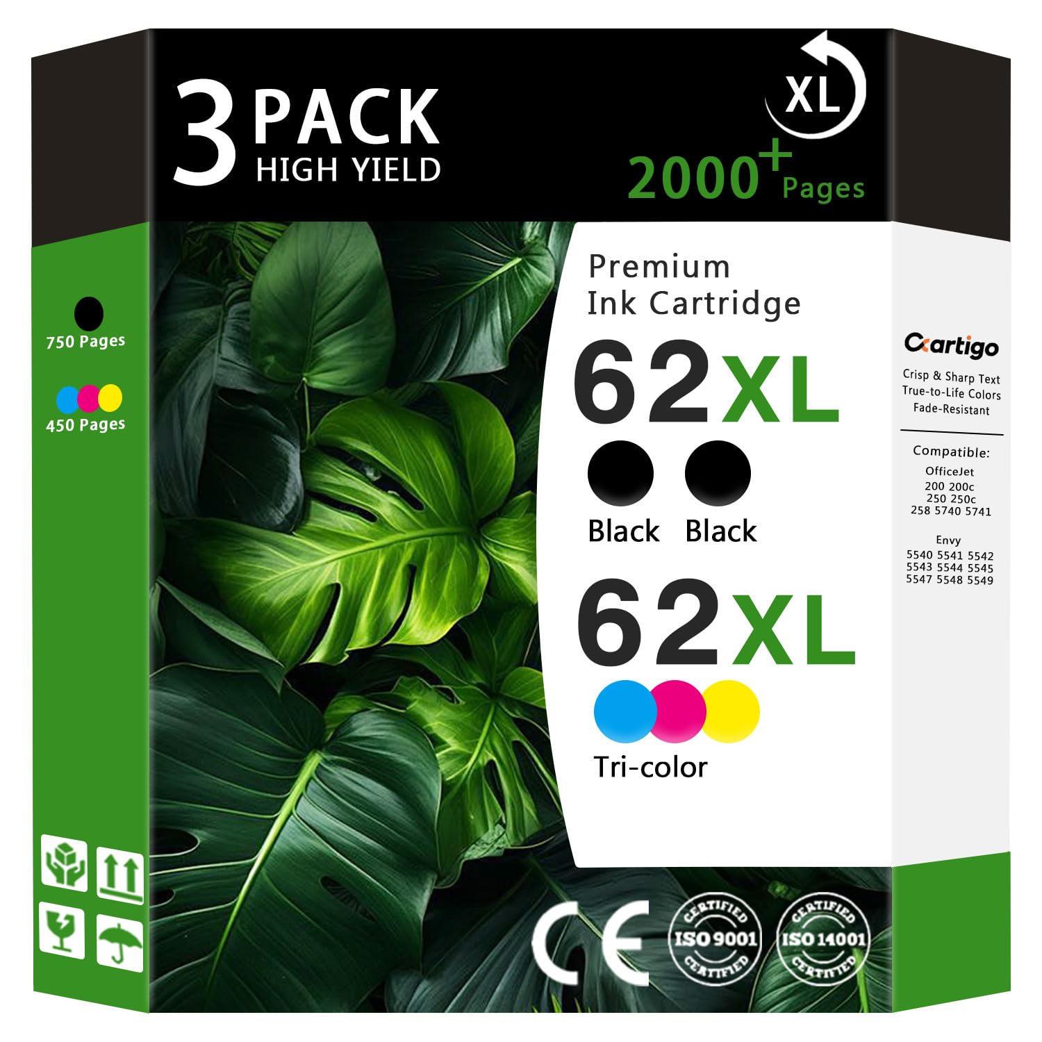 Photo 1 of Cartigo 62XL Compatible Ink Cartridges (3-Pack)