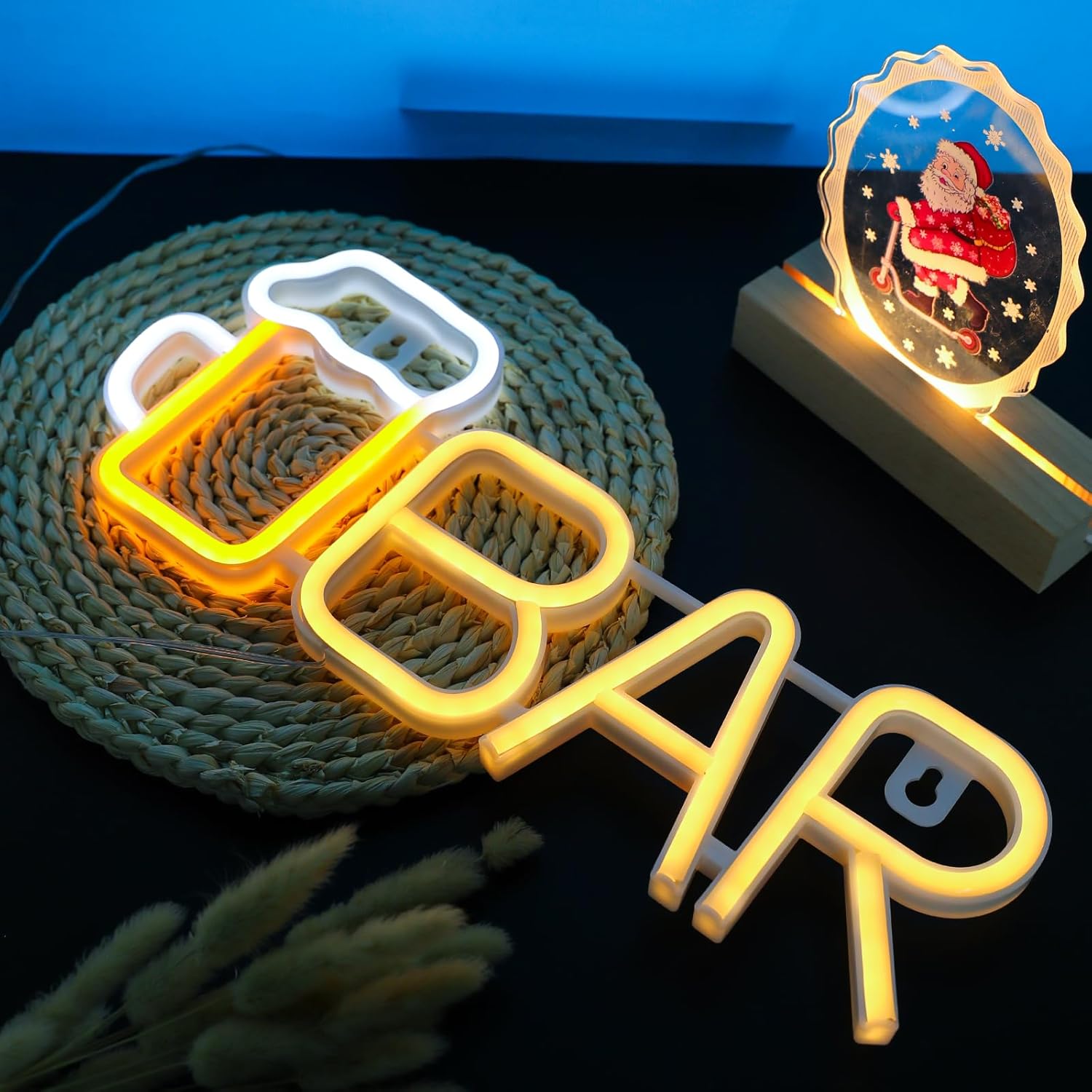 ENUOLI Bar Neon Sign, Beer Neon Light Bar LED Light,USB/Battery Powered Led Sign for Man Cave,Neon Sign for Wall Decor,Light Up Sign for Home,Club,Party Decor(Warm White)