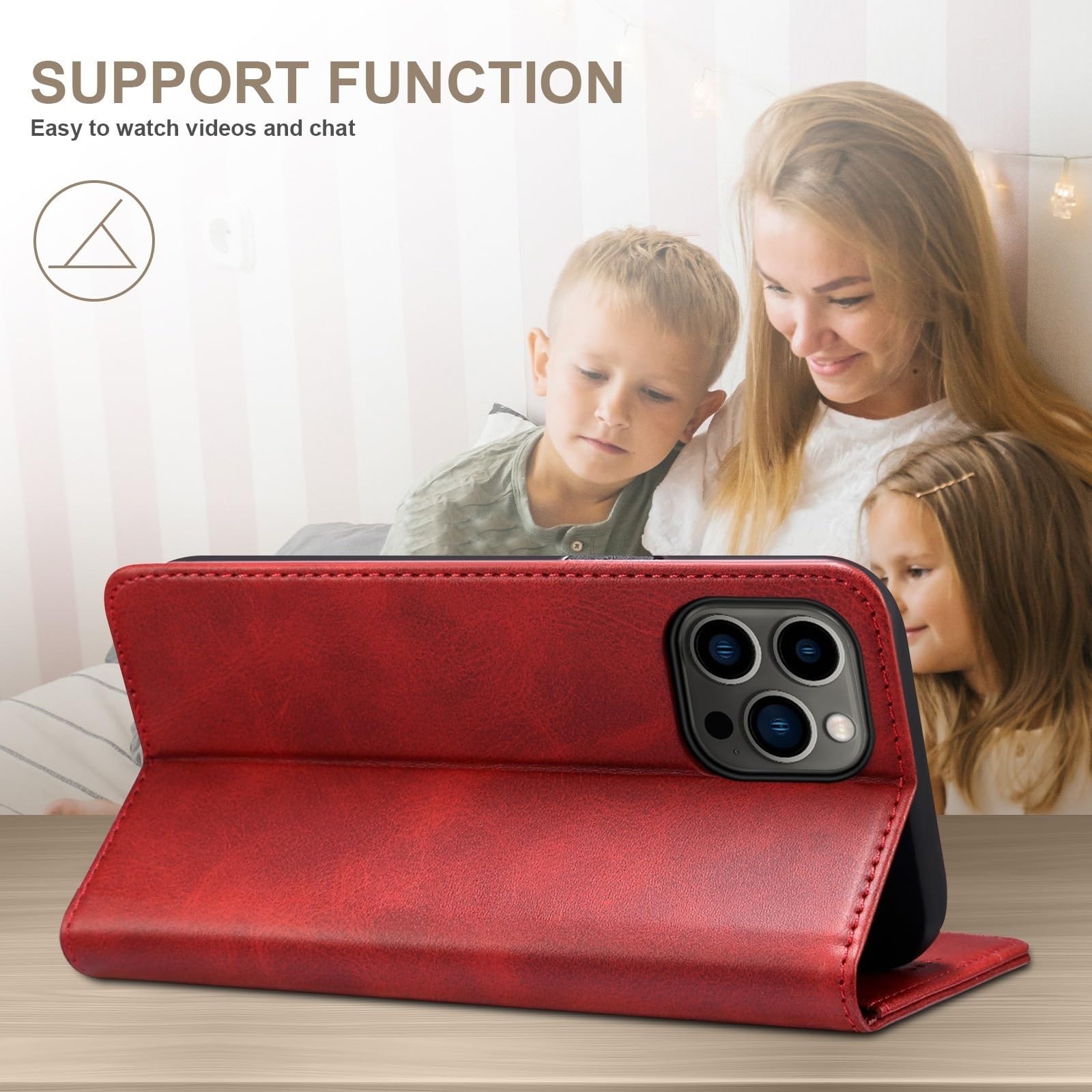 Générique Etui do Iphone 17 Pro Max/17 Pro/17 Air/17, skórzane etui z klapką z podstawką (khaki, 17 Air)