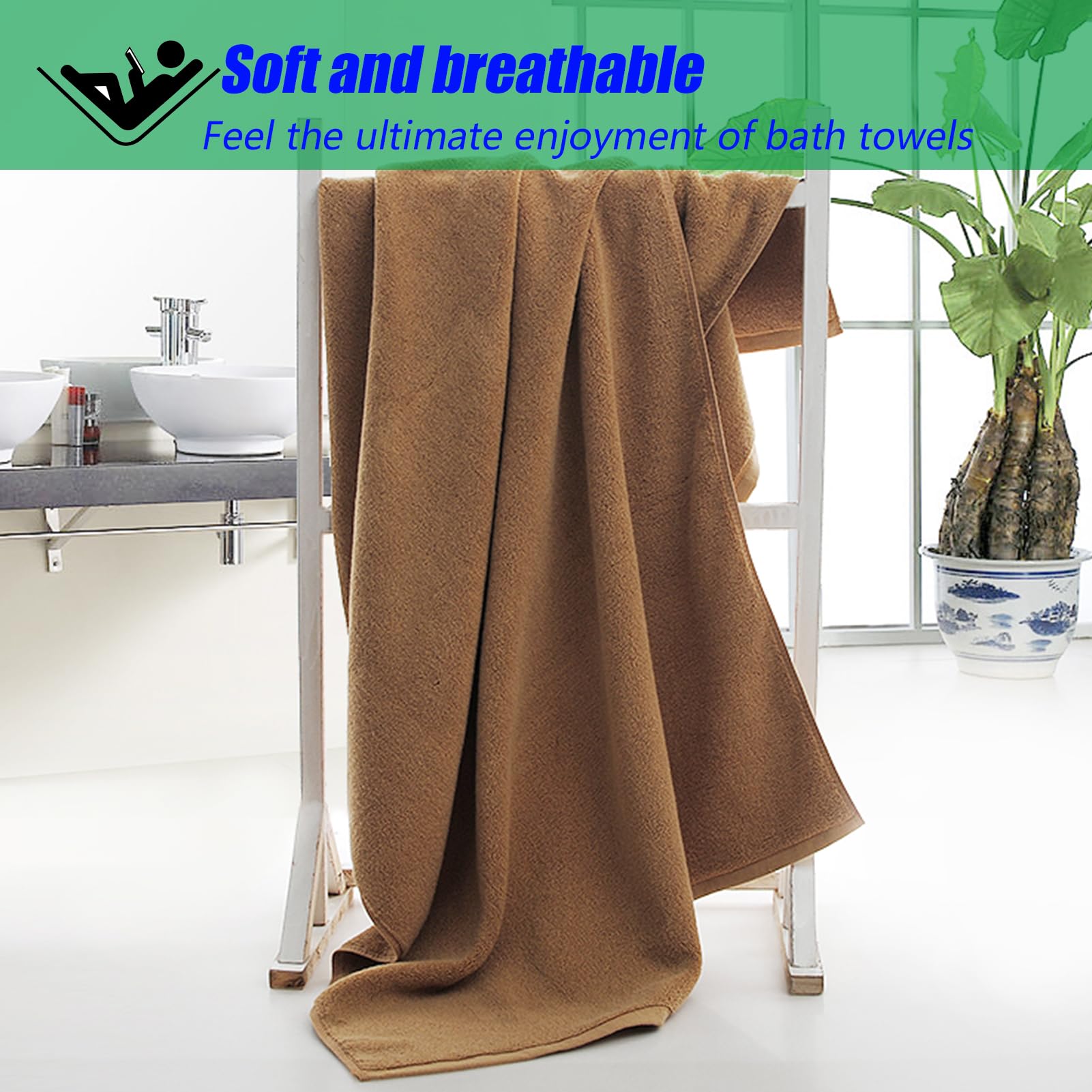 Amazon.com: AOKLEY Bath Towels Set of 4, 2 Bath Towels, 2