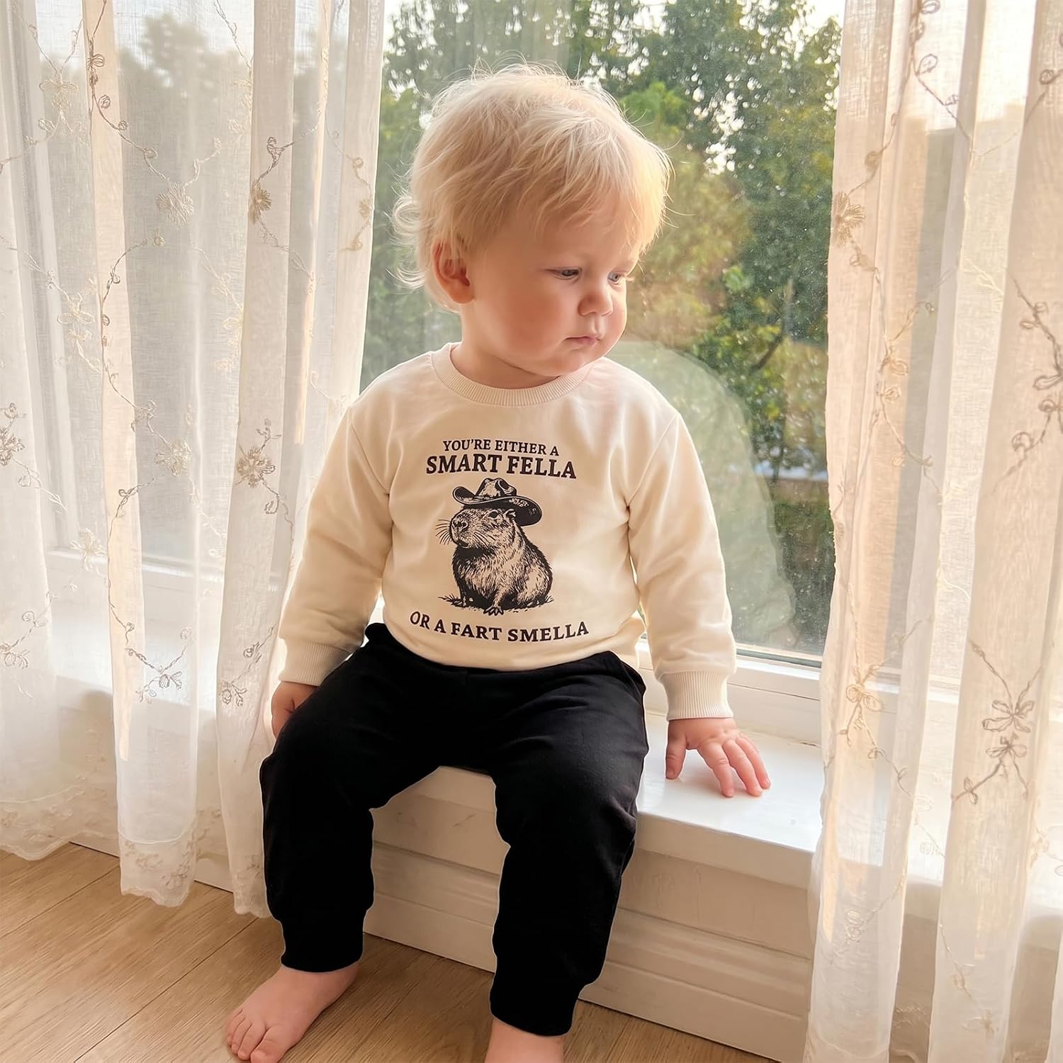 Toddler Baby Boy Fall Outfit Sweatshirt Pants Cute Infant Clolthes Set | Newborn Long Sleeve Letter Print Tops Jogger Raccoon Clothing