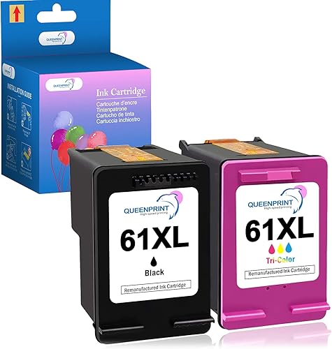 Paquete combinado de cartuchos de tinta 61XL de repuesto para HP Ink 61 61XL funciona con HP Envy 4500 5530 4502 2540 1000 1055 1010 1510 3050 4630