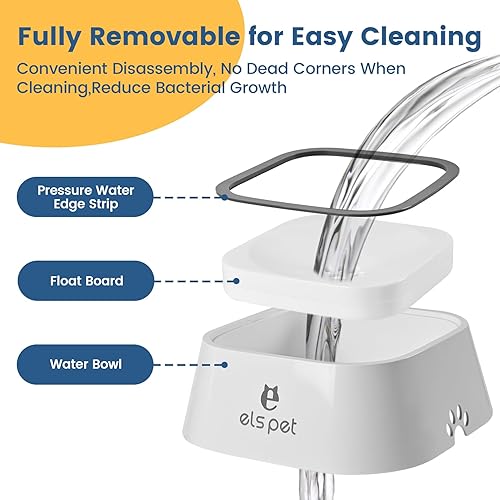 Miniatura 3 de Cuenco de agua para perros sin derrames, cuenco de agua lenta de 35 onzas para perros, sin BPA, diseño antisalpicaduras y antideslizante, cuencos de