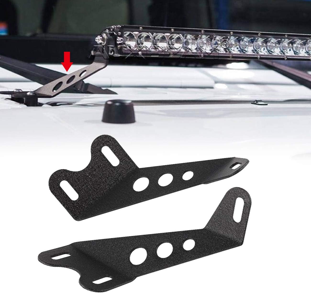 Partol 22 Inch Light Bar Mount For Jeep Wrangler JK/JKU 2DR/4DR 20072017, LED Light