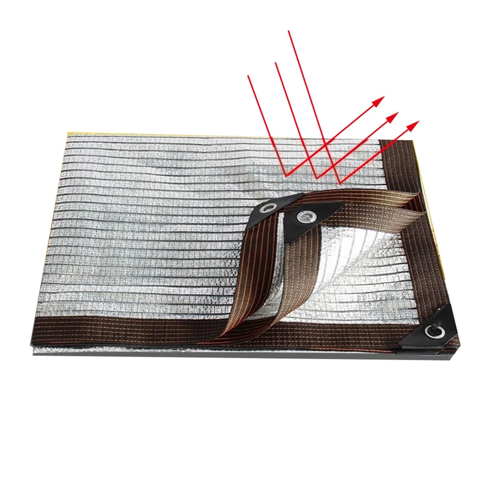 75% 99% blok UV folia aluminiowa siatka przeciwsłoneczna zewnętrzna odblaskowa osłona przeciwsłoneczna dom altanka Prooftop chłodzenie parasolka żagle netto (Color : 99 percent, Size : 4X4meter)