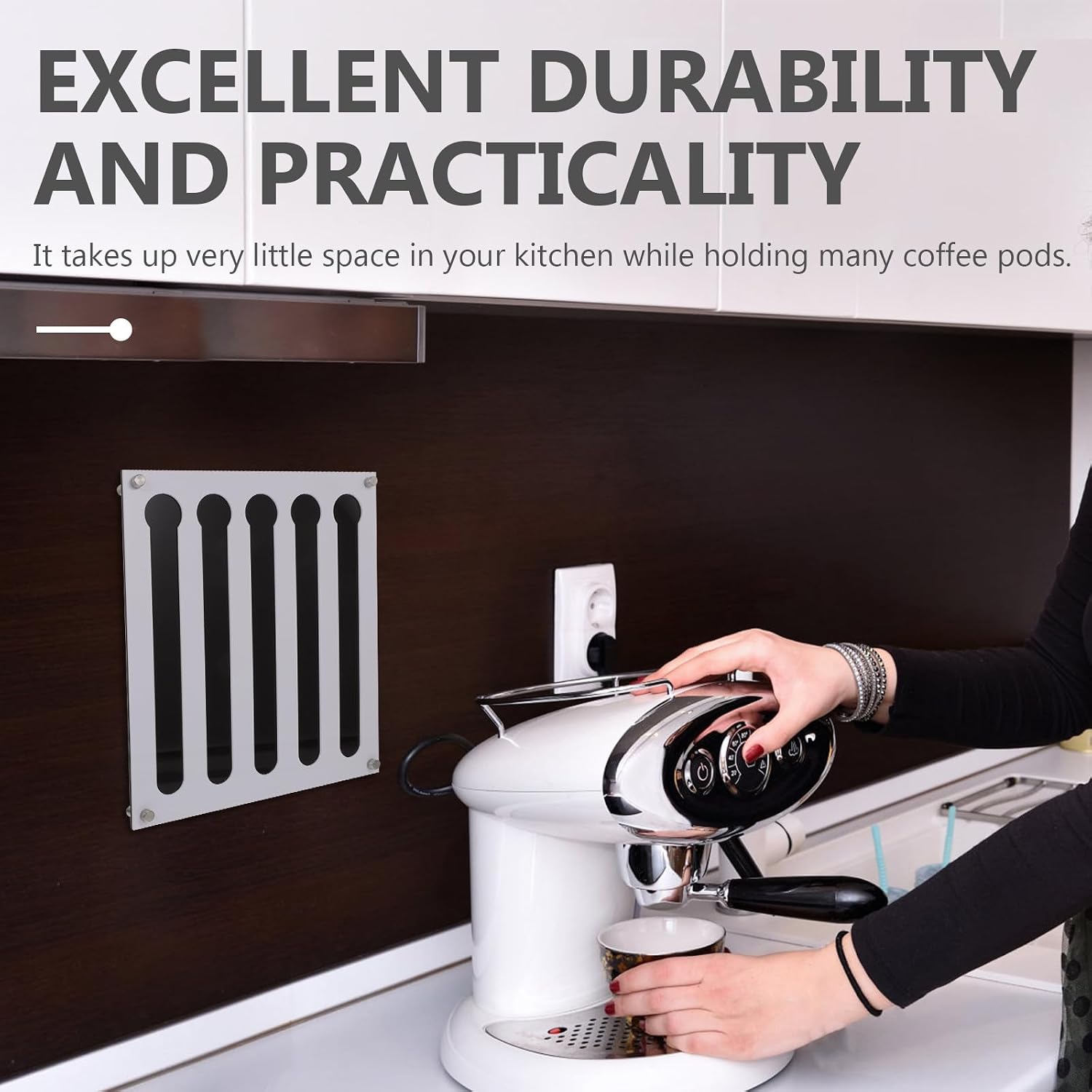 Coffee Capsules Holder Wall Mounted Acrylic Storage Rack for Kitchen