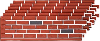 ROOMTEC 6-Pack Faux Brick Wall Covering Panels for Interior and Exterior Decor, PU Stone Veneer Exterior, Exterior Siding Panels for DIY Home Improvement Projects, 45.67" x 12.99"