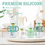 4 Poignées de biberon en silicone pour les biberons à large cou de Dr Brown (blanc+bleu+vert+gris)