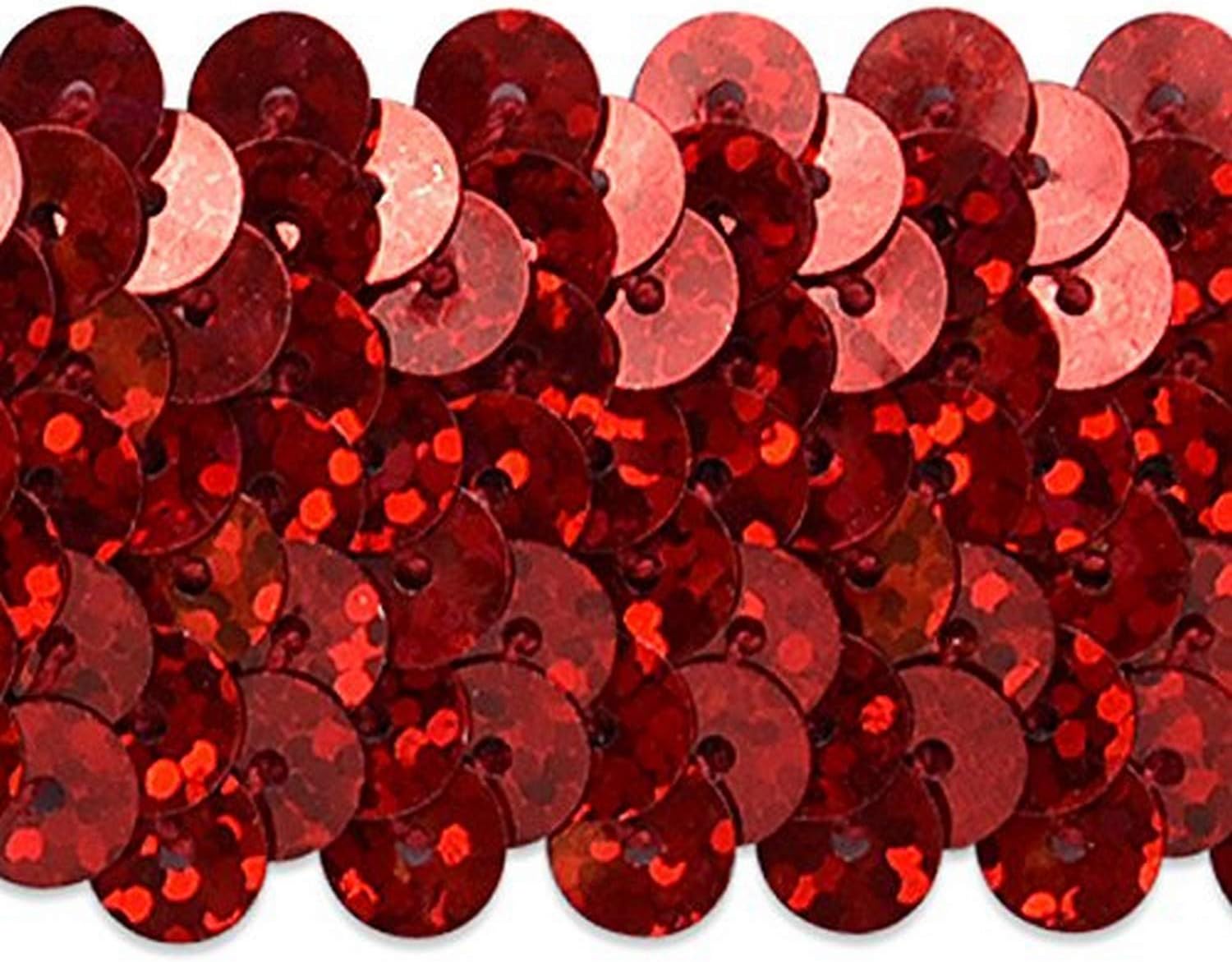 Trims by the Yard 3-Row Starlight Hologram Sequin Stretch Trim, 1 1/4-Inch Versatile Sequins for Crafts, Durable Sequin Trim for Costumes, Fashion, and Home Decor, 20 Yards Cut, Silver