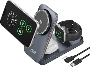 AOC GW300 25W Qi2.2-Certified 3-in-1 Foldable Wireless Charging Station