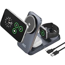 AOC GW300 25W Qi2.2-Certified 3-in-1 Foldable Wireless Charging Station