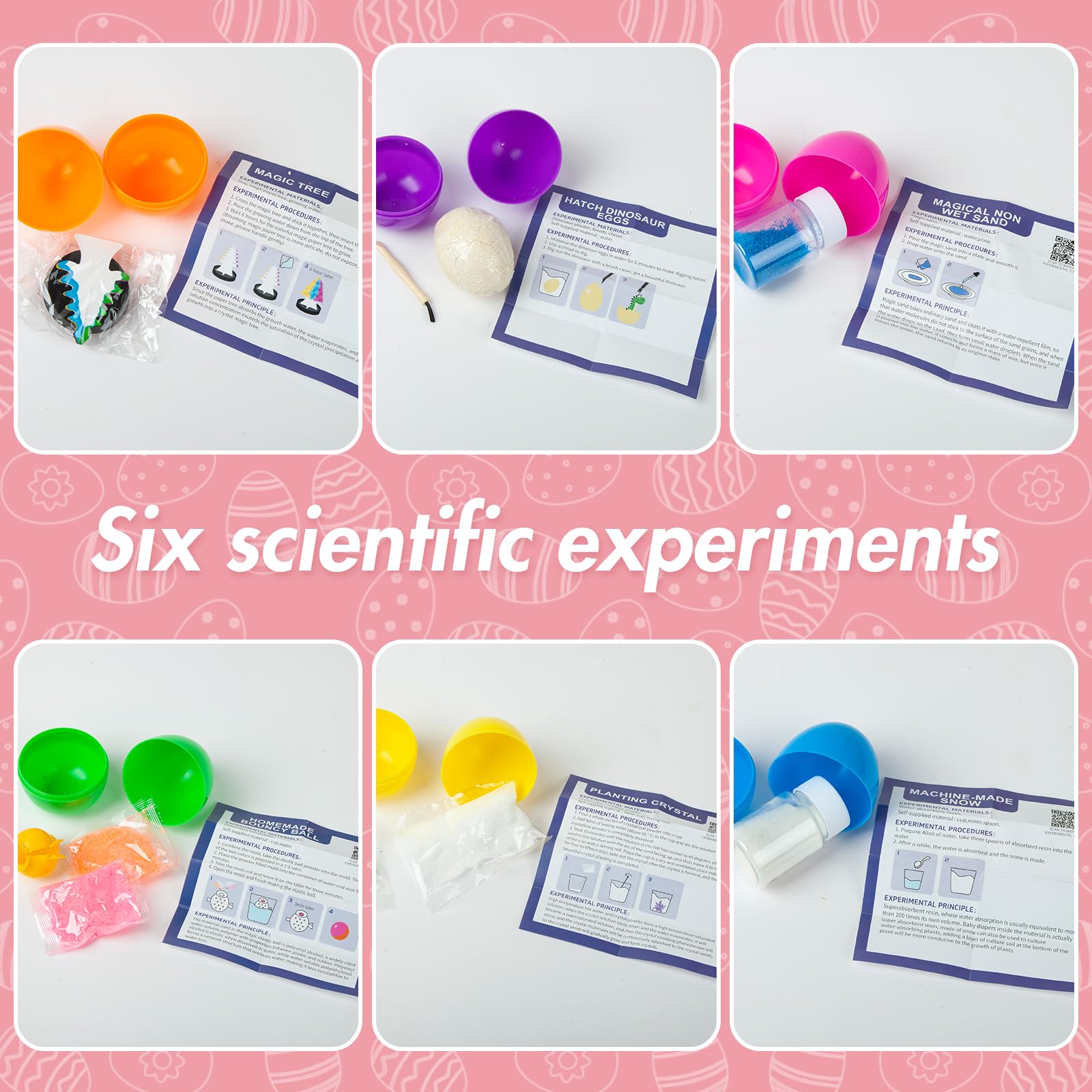 6Pcs Easter Eggs Science Experiments for Kids Party Favors Supplies for Easter Egg Hunt Basket Stuffers Fillers Classroom Prize Supplies - 3