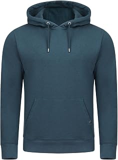 Sudadera con Capucha para Hombre RIVTheo con Bolsillos de Canguro, Corte Regular de un Solo Color, algodón, Gris, marrón, Verde, Rojo, Azul, Negro