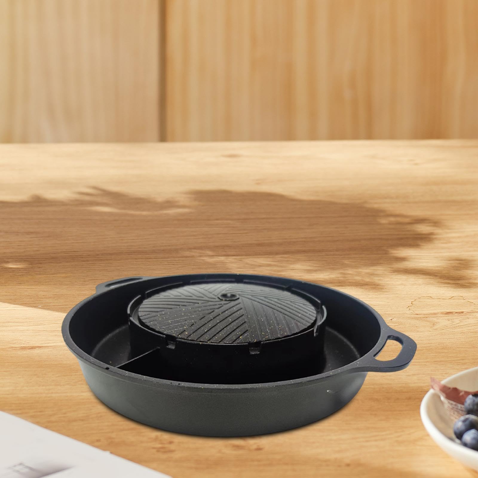 Poêle à griller 2 en 1, ustensile de cuisine antiadhésif, portable, coréen, barbecue, plaque de cuisson, barbecue extérieur, plateau à viande pour la, M