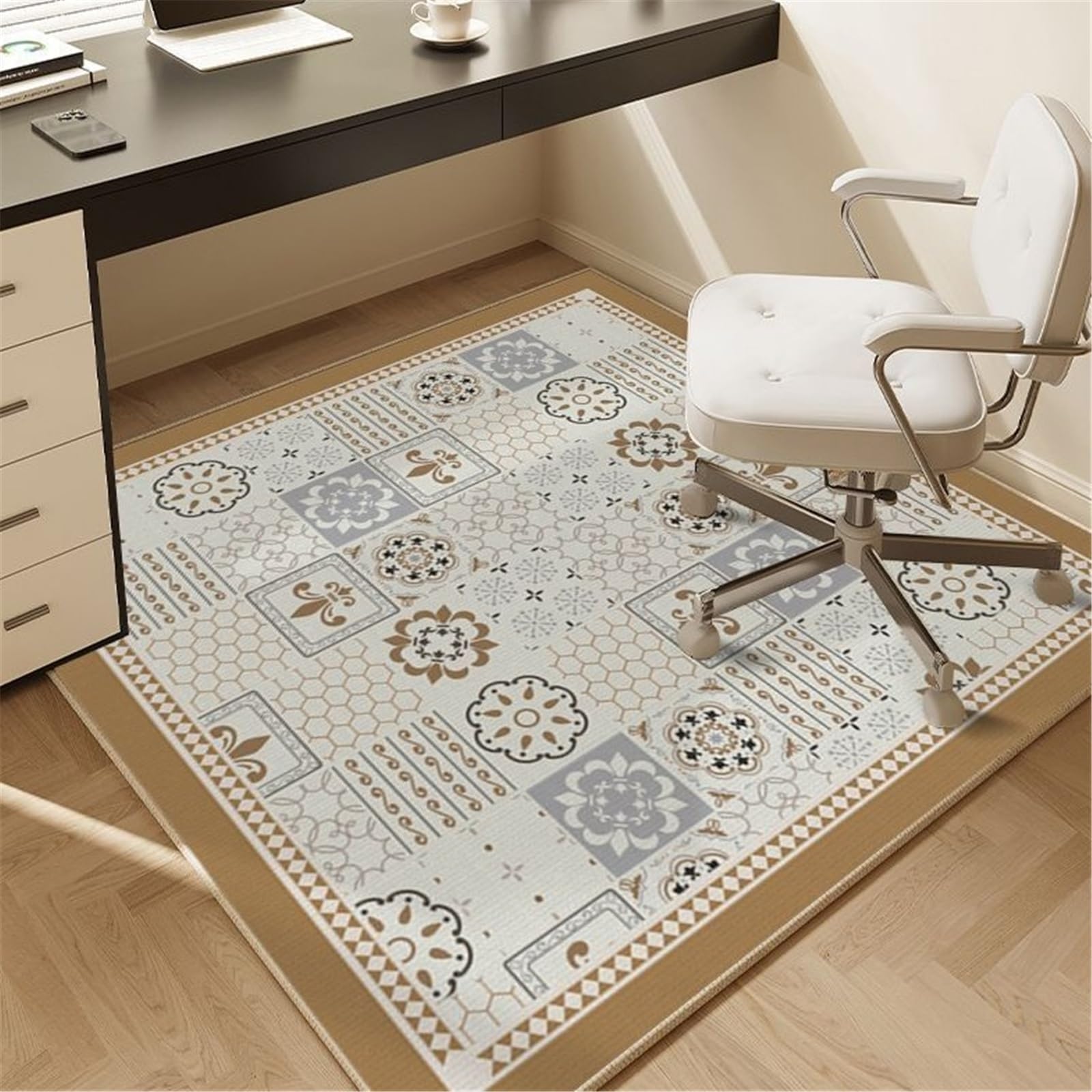 Dicke Bürostuhlmatte für Teppich- und Hartholzböden, rutschfeste Schreibtischunterlage für Zuhause und Wohnheim, langlebig, 120 x 160 cm, mit gepunktetem Kunststoffboden – schützen Sie Ihre Böden