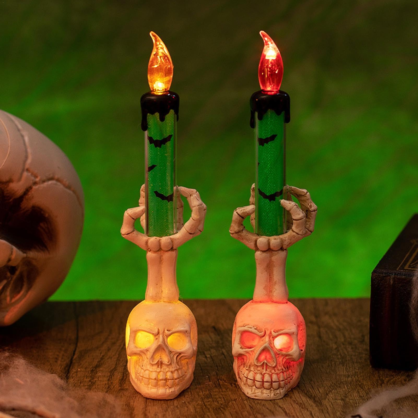 Amazon.co.jp : スケルトンハンド LED キャンドルランプ、ハロウィン