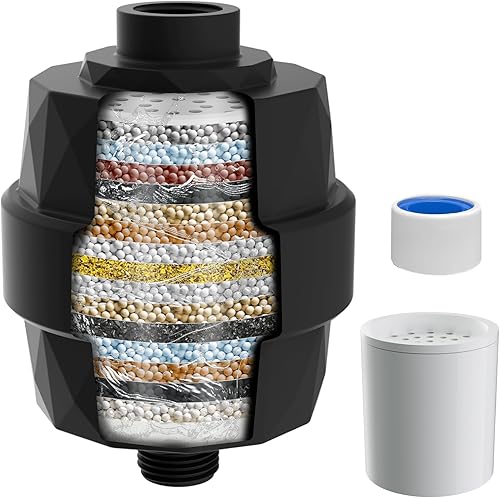 Miniatura 12 de iFealClear Filtro de ducha de 20 etapas, filtro de cabezal de ducha de alto rendimiento para agua dura, elimina el cloro y el fluoruro, reduce la