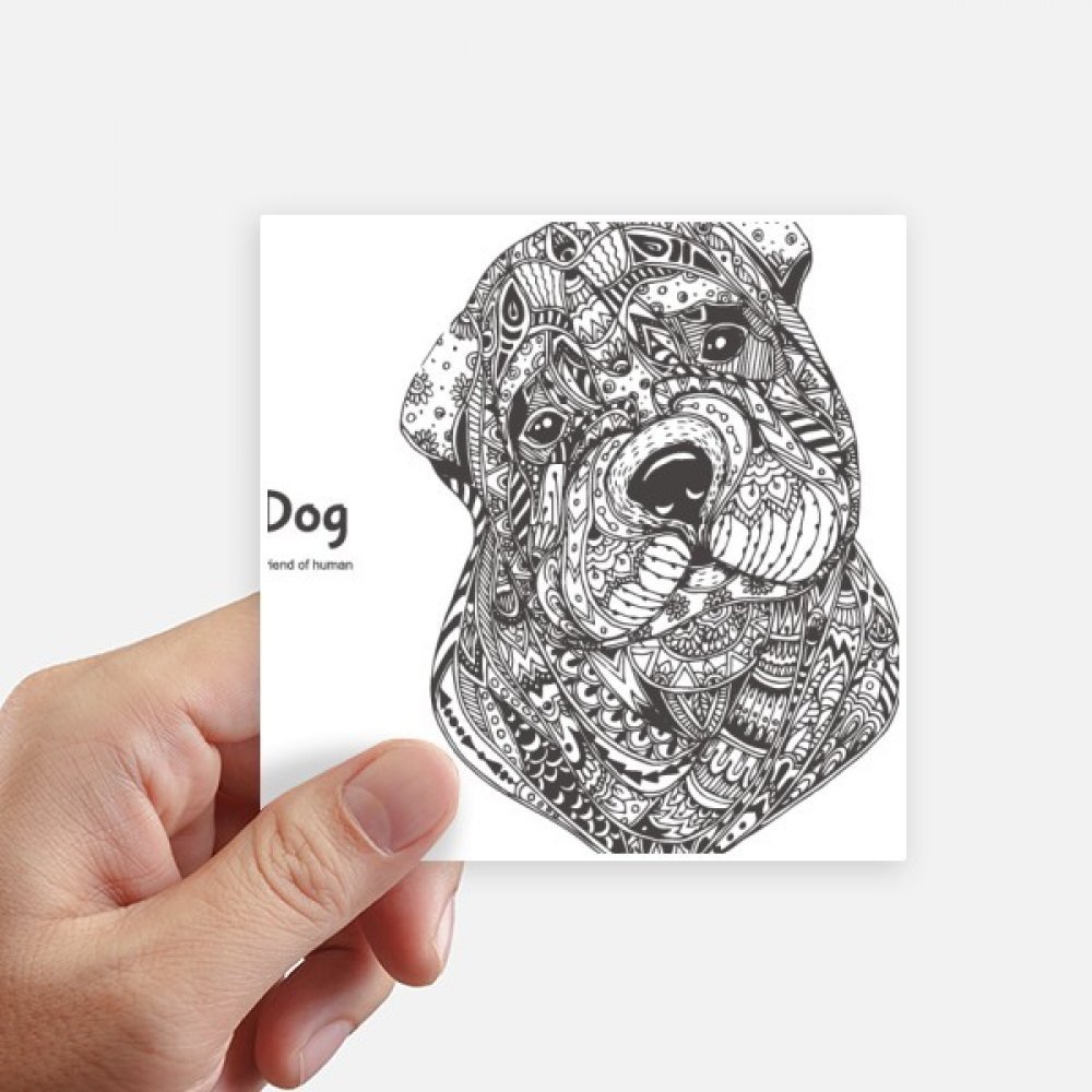 Autocollant carré Peinture Puppy ami DIYthinker 10cm Decal Stickers pour Ordinateur Valise 8Pcs