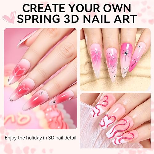 Miniatura 2 de Makartt Arte de uñas en gel 3D, pegamento de gel para esculpir para dibujar, moldear, escultura, gemas y decoración, esmalte de gel transparente que